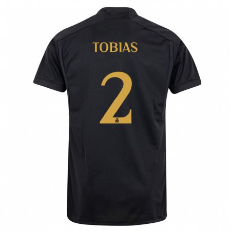 Kandiny Niño Camiseta Vinícius Tobias #2 Negro Equipación Tercera 2023/24 La Camisa Chile