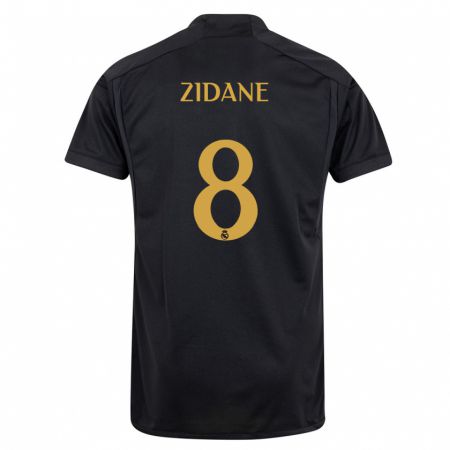 Kandiny Niño Camiseta Théo Zidane #8 Negro Equipación Tercera 2023/24 La Camisa Chile