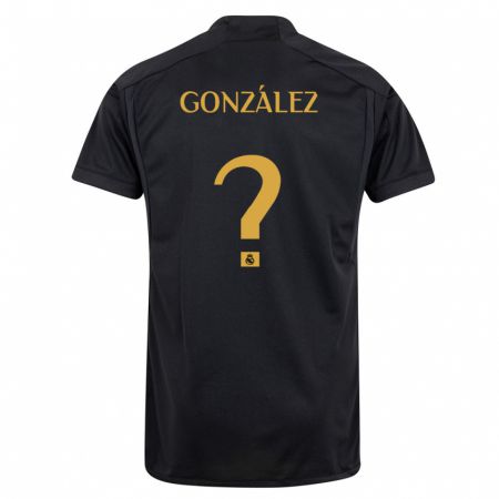 Kandiny Niño Camiseta Fran González #0 Negro Equipación Tercera 2023/24 La Camisa Chile