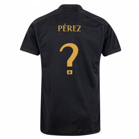 Kandiny Niño Camiseta Álex Pérez #0 Negro Equipación Tercera 2023/24 La Camisa Chile