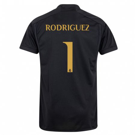 Kandiny Niño Camiseta Misa Rodriguez #1 Negro Equipación Tercera 2023/24 La Camisa Chile