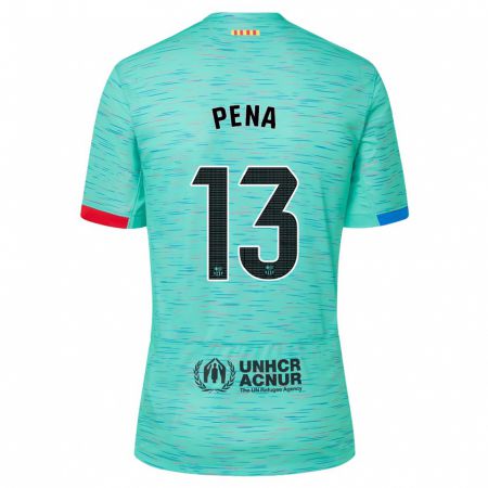 Kandiny Niño Camiseta Iñaki Peña #13 Aguamarina Clara Equipación Tercera 2023/24 La Camisa Chile