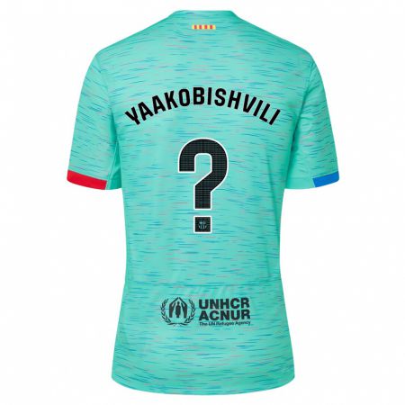 Kandiny Niño Camiseta Áron Yaakobishvili #0 Aguamarina Clara Equipación Tercera 2023/24 La Camisa Chile