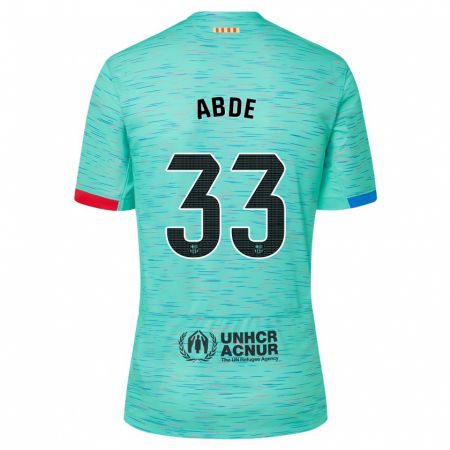 Kandiny Niño Camiseta Ez Abde #33 Aguamarina Clara Equipación Tercera 2023/24 La Camisa Chile
