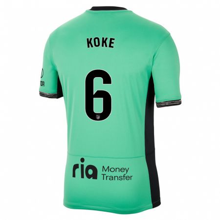 Kandiny Niño Camiseta Koke #6 Primavera Verde Equipación Tercera 2023/24 La Camisa Chile