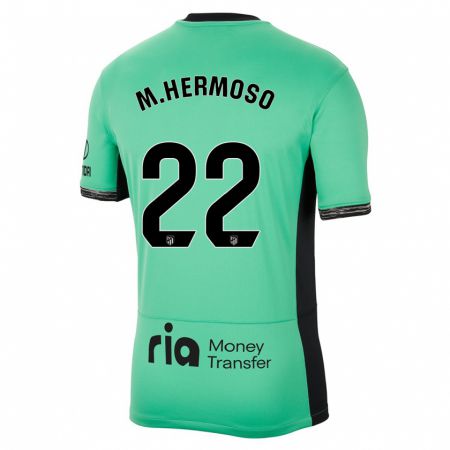 Kandiny Niño Camiseta Mario Hermoso #22 Primavera Verde Equipación Tercera 2023/24 La Camisa Chile
