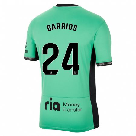 Kandiny Niño Camiseta Pablo Barrios #24 Primavera Verde Equipación Tercera 2023/24 La Camisa Chile