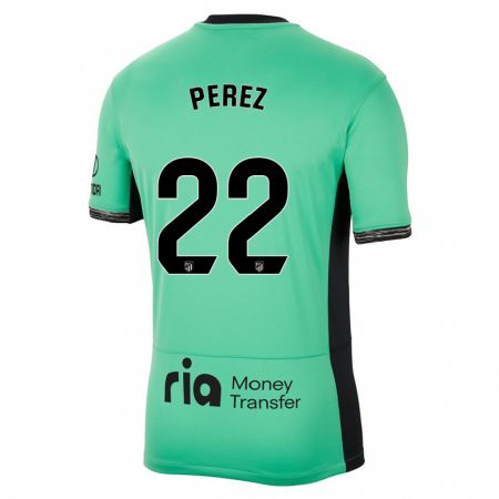 Kandiny Niño Camiseta Pablo Pérez #22 Primavera Verde Equipación Tercera 2023/24 La Camisa Chile