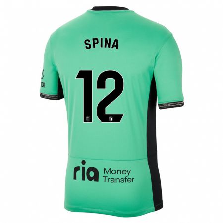 Kandiny Niño Camiseta Gerónimo Spina #12 Primavera Verde Equipación Tercera 2023/24 La Camisa Chile