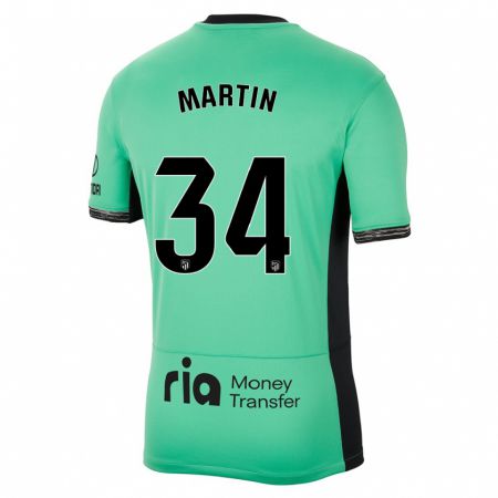 Kandiny Niño Camiseta Carlos Martin #34 Primavera Verde Equipación Tercera 2023/24 La Camisa Chile