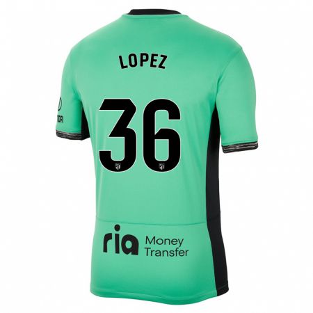 Kandiny Niño Camiseta David Lopez #36 Primavera Verde Equipación Tercera 2023/24 La Camisa Chile