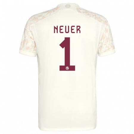 Kandiny Niño Camiseta Manuel Neuer #1 Blanquecino Equipación Tercera 2023/24 La Camisa Chile