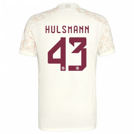 Kandiny Niño Camiseta Tom Hülsmann #43 Blanquecino Equipación Tercera 2023/24 La Camisa Chile