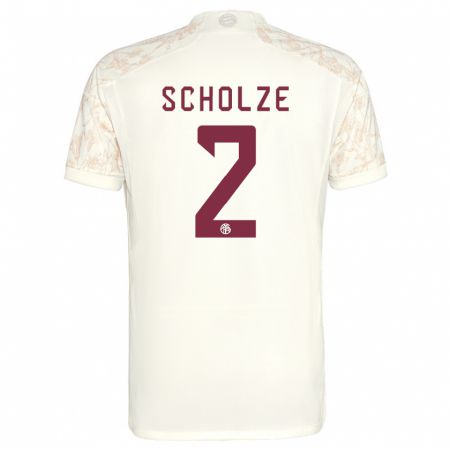 Kandiny Niño Camiseta Max Scholze #2 Blanquecino Equipación Tercera 2023/24 La Camisa Chile