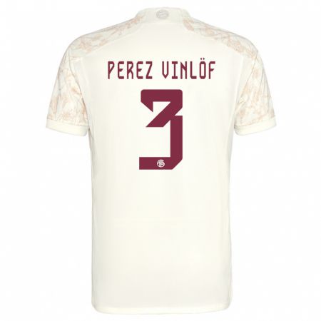 Kandiny Niño Camiseta Matteo Perez Vinlöf #3 Blanquecino Equipación Tercera 2023/24 La Camisa Chile