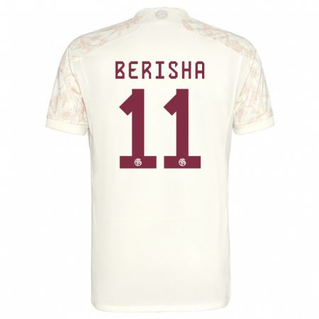 Kandiny Niño Camiseta Dion Berisha #11 Blanquecino Equipación Tercera 2023/24 La Camisa Chile
