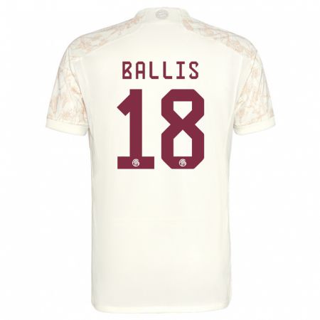 Kandiny Niño Camiseta Benjamin Ballis #18 Blanquecino Equipación Tercera 2023/24 La Camisa Chile