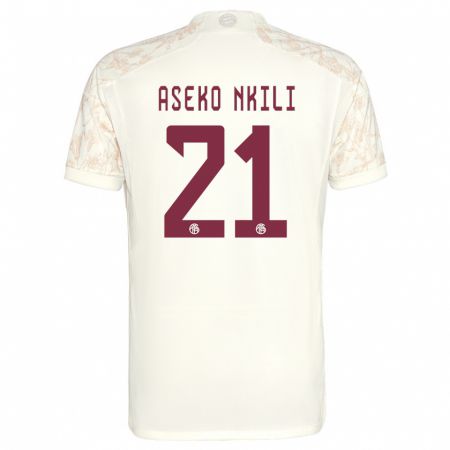 Kandiny Niño Camiseta Noel Aseko Nkili #21 Blanquecino Equipación Tercera 2023/24 La Camisa Chile
