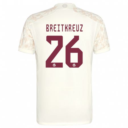 Kandiny Niño Camiseta Steve Breitkreuz #26 Blanquecino Equipación Tercera 2023/24 La Camisa Chile
