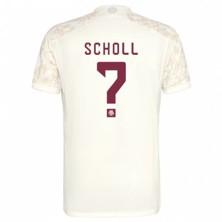 Kandiny Niño Camiseta Paul Scholl #0 Blanquecino Equipación Tercera 2023/24 La Camisa Chile