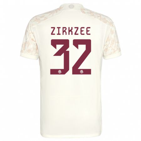 Kandiny Niño Camiseta Joshua Zirkzee #32 Blanquecino Equipación Tercera 2023/24 La Camisa Chile