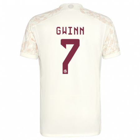 Kandiny Niño Camiseta Giulia Gwinn #7 Blanquecino Equipación Tercera 2023/24 La Camisa Chile
