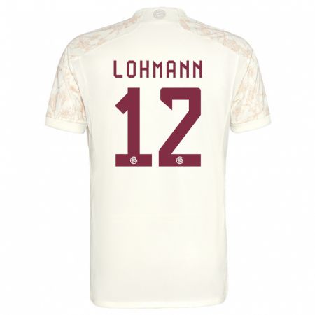Kandiny Niño Camiseta Sydney Lohmann #12 Blanquecino Equipación Tercera 2023/24 La Camisa Chile