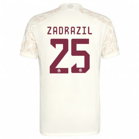 Kandiny Niño Camiseta Sarah Zadrazil #25 Blanquecino Equipación Tercera 2023/24 La Camisa Chile