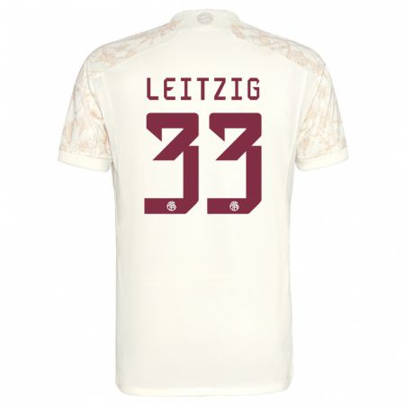 Kandiny Niño Camiseta Janina Leitzig #33 Blanquecino Equipación Tercera 2023/24 La Camisa Chile