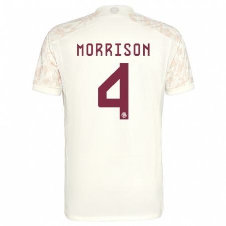 Kandiny Niño Camiseta Liam Morrison #4 Blanquecino Equipación Tercera 2023/24 La Camisa Chile
