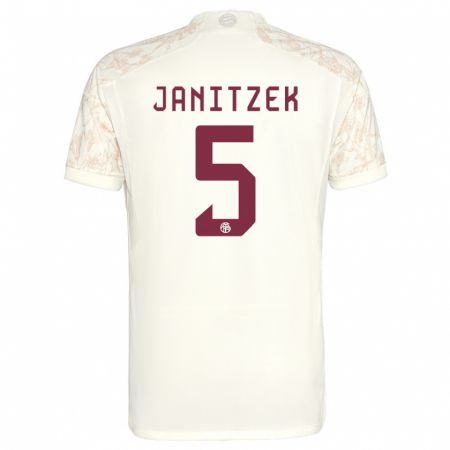 Kandiny Niño Camiseta Justin Janitzek #5 Blanquecino Equipación Tercera 2023/24 La Camisa Chile
