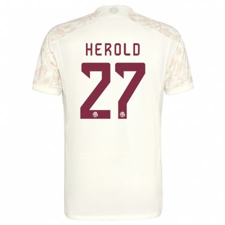 Kandiny Niño Camiseta David Herold #27 Blanquecino Equipación Tercera 2023/24 La Camisa Chile