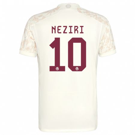 Kandiny Niño Camiseta Behar Neziri #10 Blanquecino Equipación Tercera 2023/24 La Camisa Chile