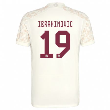 Kandiny Niño Camiseta Arijon Ibrahimovic #19 Blanquecino Equipación Tercera 2023/24 La Camisa Chile