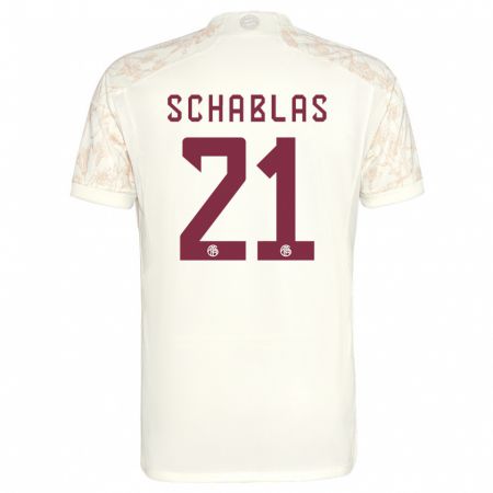 Kandiny Niño Camiseta Matteo Schablas #21 Blanquecino Equipación Tercera 2023/24 La Camisa Chile