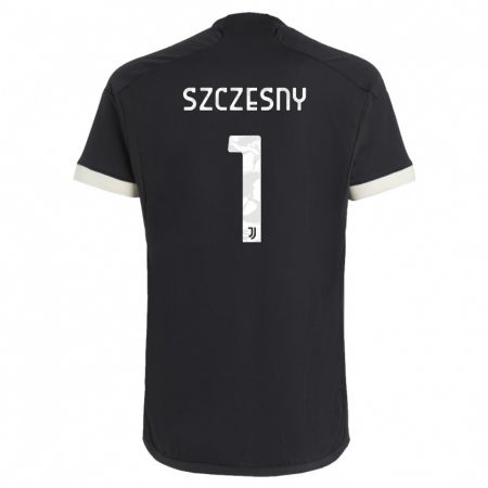 Kandiny Niño Camiseta Wojciech Szczesny #1 Negro Equipación Tercera 2023/24 La Camisa Chile