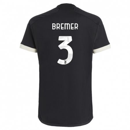 Kandiny Niño Camiseta Bremer #3 Negro Equipación Tercera 2023/24 La Camisa Chile