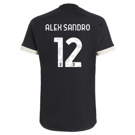 Kandiny Niño Camiseta Alex Sandro #12 Negro Equipación Tercera 2023/24 La Camisa Chile