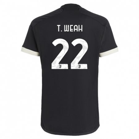 Kandiny Niño Camiseta Timothy Weah #22 Negro Equipación Tercera 2023/24 La Camisa Chile