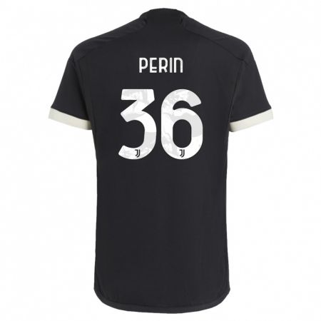 Kandiny Niño Camiseta Mattia Perin #36 Negro Equipación Tercera 2023/24 La Camisa Chile