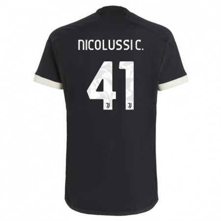 Kandiny Niño Camiseta Hans Nicolussi Caviglia #41 Negro Equipación Tercera 2023/24 La Camisa Chile
