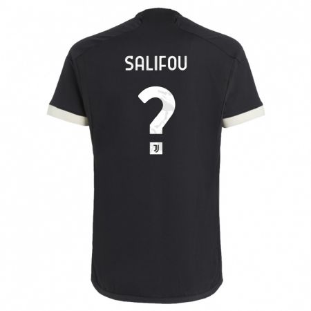Kandiny Niño Camiseta Dikeni Salifou #0 Negro Equipación Tercera 2023/24 La Camisa Chile