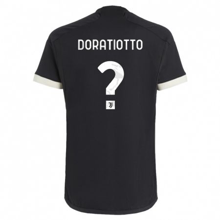 Kandiny Niño Camiseta Giulio Doratiotto #0 Negro Equipación Tercera 2023/24 La Camisa Chile