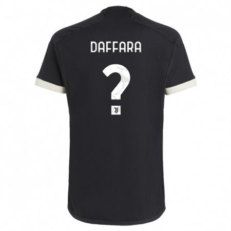 Kandiny Niño Camiseta Giovanni Daffara #0 Negro Equipación Tercera 2023/24 La Camisa Chile
