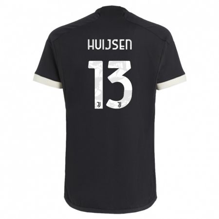Kandiny Niño Camiseta Dean Huijsen #13 Negro Equipación Tercera 2023/24 La Camisa Chile