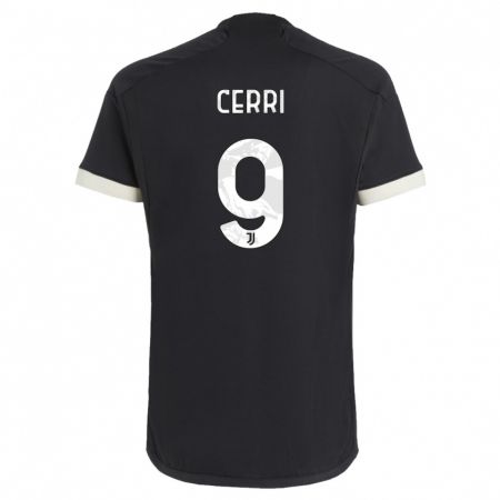Kandiny Niño Camiseta Leonardo Cerri #9 Negro Equipación Tercera 2023/24 La Camisa Chile