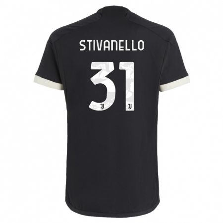 Kandiny Niño Camiseta Riccardo Stivanello #31 Negro Equipación Tercera 2023/24 La Camisa Chile