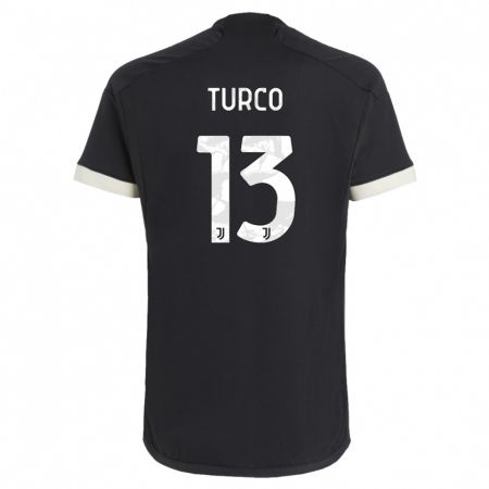 Kandiny Niño Camiseta Stefano Turco #13 Negro Equipación Tercera 2023/24 La Camisa Chile