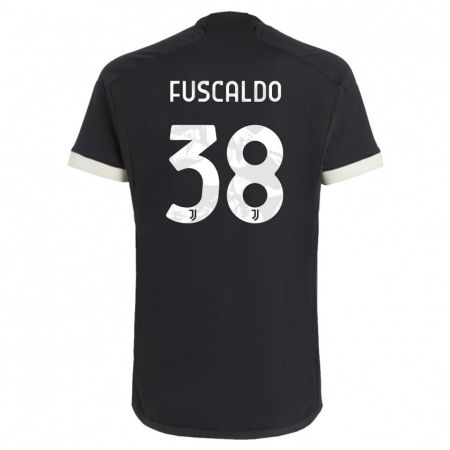 Kandiny Niño Camiseta Matteo Fuscaldo #38 Negro Equipación Tercera 2023/24 La Camisa Chile