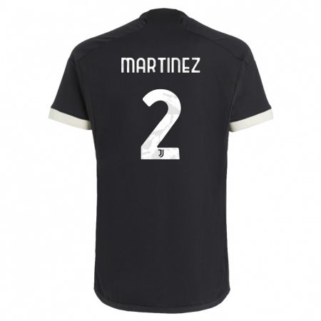 Kandiny Niño Camiseta Bruno Martinez #2 Negro Equipación Tercera 2023/24 La Camisa Chile